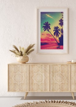 Τροπική παραλία με φοίνικες