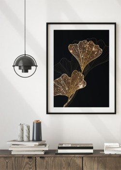 Gold Gingko biloba leaves