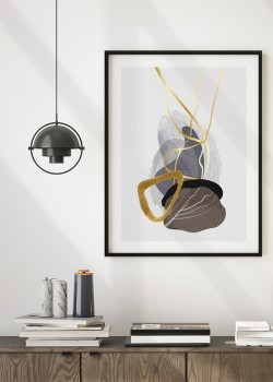 Grey and gold paintings