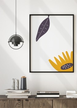 Μωβ φύλλο και κίτρινο λουλούδι