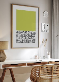 Μαύρα ημικύκλια και αφηρημένο πράσινο