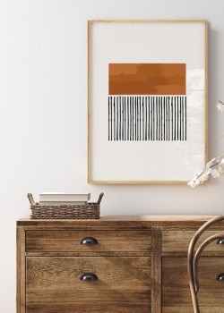 Καφέ ορθογώνιο και μαύρες γραμμές