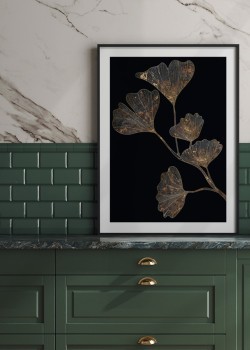 Silver Gingko biloba leaves