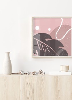 Ροζ τέχνη με μαύρο φύλλο