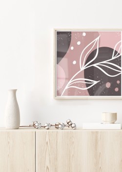 Ροζ τέχνη με άσπρο κλαδί