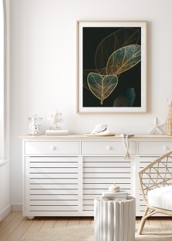 Πράσινα φύλλα με χρυσές χορδές