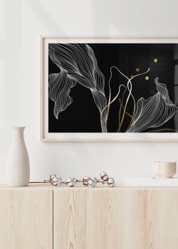 Λευκά φύλλα με χρυσές λεπτομέρειες