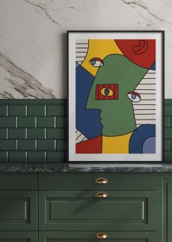 Abstract face and eyes