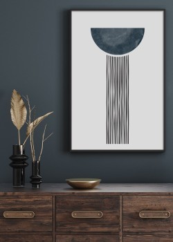 Μπλε κύκλος και μαύρες γραμμές