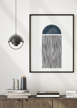 Μπλε ημικύκλιο και κάθετες γραμμές