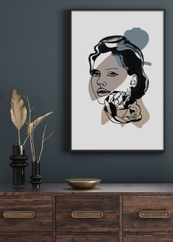 Πρόσωπο γυναίκας με τριαντάφυλλο