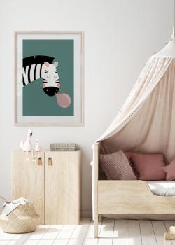 Ζέβρα με τσιχλόφουσκα