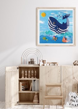 Φάλαινα και ψάρια πλαστελίνης