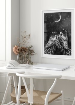 Ασπρόμαυρο ζευγάρι με καμηλοπαρδάλεις