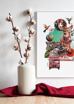 Retro Christmas Deer