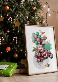 Άι Βασίλης με Βέσπα