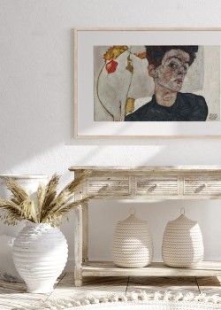 Self-Portrait with Chinese Lantern Plant