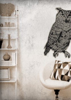 Κουκουβάγια σε σχέδιο στο χέρι