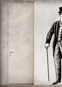 Κύριος με μπαστούνι και καπέλο