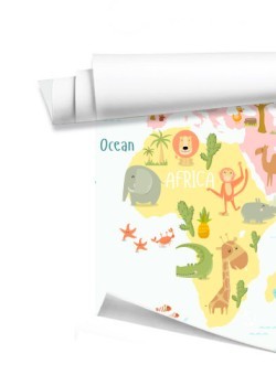 Παγκόσμιος χάρτης με ζωάκια